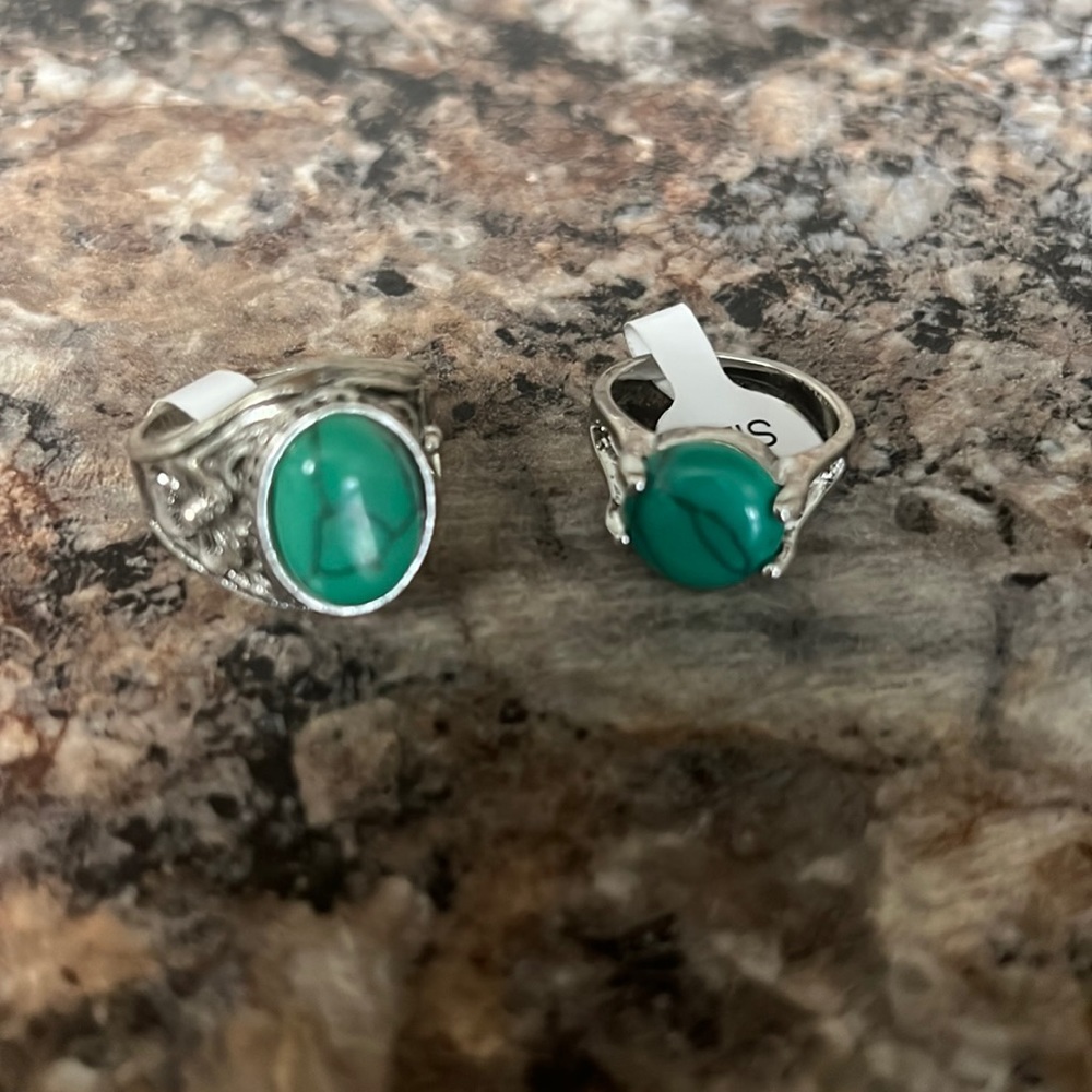 Brand new faux turquoise rings with tags. 💍